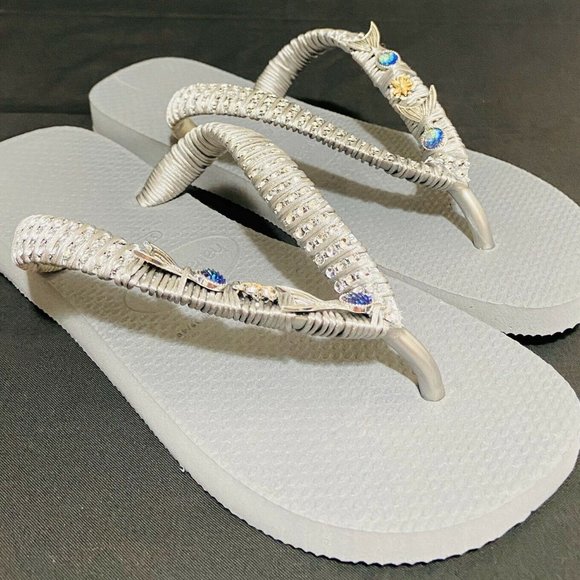 [SOLD]--------Havaianas Grey Sandals Mermaid style - Picture 6 of 8
